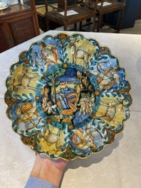 An Italian maiolica 'Istoriato' crespina with Diana and Actaion, workshop of Angelo and Ludovico Picchi, Casteldurante, ca. 1550