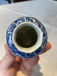 Four various Chinese blue and white vases, Transitional period