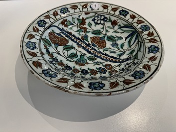 A polychrome Iznik 'saz leaf' dish, Turkey, 17th C.