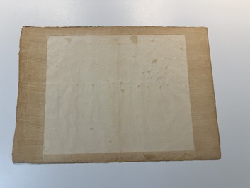 Two Japanese ink drawings of French warship structure diagrams, 19th C.