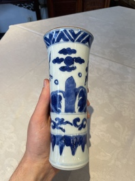 Four various Chinese blue and white vases, Transitional period