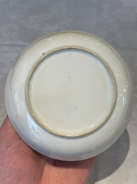 A Chinese Canton famille rose 18-piece 'mandarin subject' tea service, Qianlong