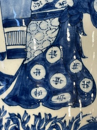 A pair of impressive blue and white Dutch Delft chinoiserie vases, ca. 1700