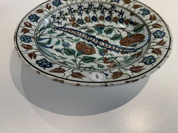 A polychrome Iznik 'saz leaf' dish, Turkey, 17th C.