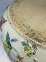 A rare Chinese Canton famille rose '100 butterflies' tureen and cover on stand, 19th C.