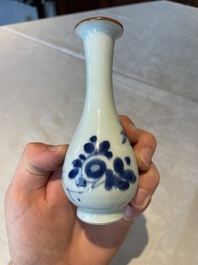 Four various Chinese blue and white vases, Transitional period