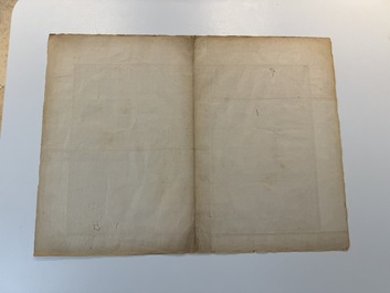 Two Japanese ink drawings of French warship structure diagrams, 19th C.