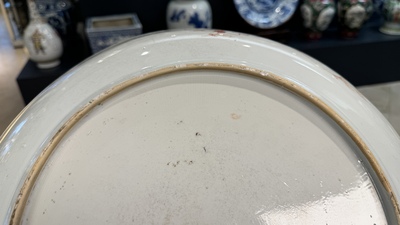 A Chinese famille verte dish with floral design, Kangxi