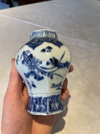 Four various Chinese blue and white vases, Transitional period