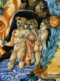 An Italian maiolica 'Istoriato' crespina with Diana and Actaion, workshop of Angelo and Ludovico Picchi, Casteldurante, ca. 1550