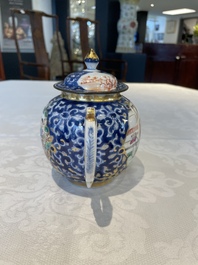 A Chinese Canton famille rose 18-piece 'mandarin subject' tea service, Qianlong