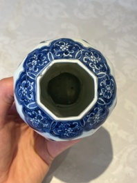 Four various Chinese blue and white vases, Transitional period