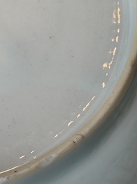 A Dutch-decorated Chinese famille verte armorial 'Provinces' dish with the arms of the province of Zeeland, Kangxi/Yongzheng