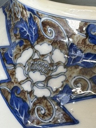 A fine Japanese blue, white and copper-red vase, Kato Shigeju 加藤繁十 mark, 19th C.