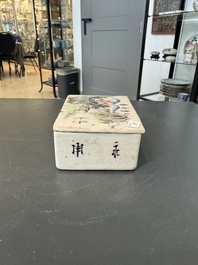 A varied collection of thirteen pieces Chinese famille rose and verte porcelain, 19th C.