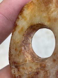 A collection of 16 Chinese neolithic jade 'bi' discs, probably Shang