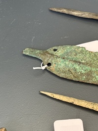Four bronze daggers and a sword, Luristan and Syria, 1st C. B.C.