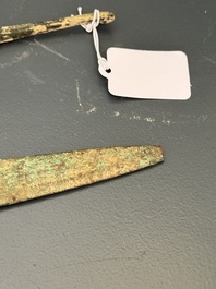 Four bronze daggers and a sword, Luristan and Syria, 1st C. B.C.
