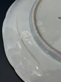 A Japanese Hizen ware Kakiemon-style 'riverside landscape' plate, Edo, 17/18th C.