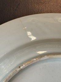 A Dutch-decorated Chinese famille verte armorial 'Provinces' dish with the arms of the province of Zeeland, Kangxi/Yongzheng