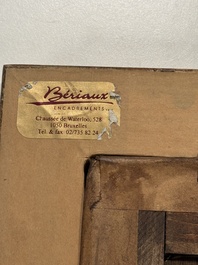 Canton school: 'A merchant vessel in front of the folly fort', oil on canvas, China, 18th C.