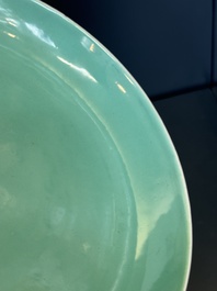 A set of 14 Chinese turquoise-ground famille rose dinner service, Qianglong mark, 19th C.