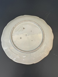 A Japanese Hizen ware Kakiemon-style 'riverside landscape' plate, Edo, 17/18th C.