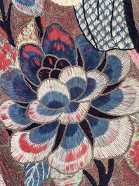 A Chinese embroidered 'Eight Immortals' silk panel, 19th C.