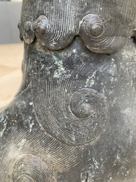 A large Chinese bronze 'Buddhist lion' censer, Ming