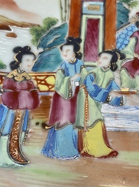 Two Chinese Canton famille rose plates and a ewer, 18/19th C.