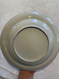 A pair of unusual and fine Chinese Canton famille rose deep dishes, 19th C.