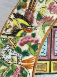Five Chinese Canton famille rose plates with narrative design, 19th C.