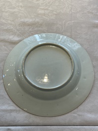 A Dutch-decorated Chinese famille verte armorial 'Provinces' dish with the arms of the province of Zeeland, Kangxi/Yongzheng