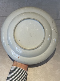 Six Chinese Canton famille rose deep plates with narrative design, 19th C.