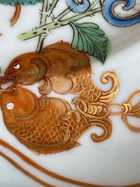 Seven fine Chinese Canton famille rose dishes and plates, 19th C.