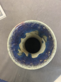 A Chinese flamb&eacute;-glazed vase, 18/19th C.