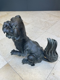 A large Chinese bronze 'Buddhist lion' censer, Ming