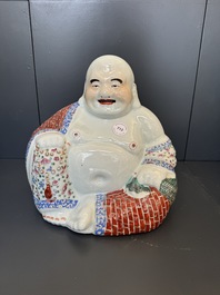 A Chinese famille rose Buddha, Zhu Mao Ji Zao 朱茂記造 mark, Republic