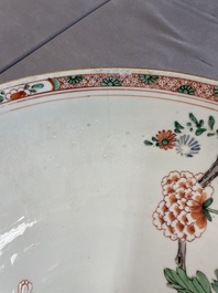 A Chinese famille verte dish with floral design, Kangxi