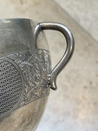 A fine Vietnamese silver bowl and saucer, Lei 雷 mark, 19th C.