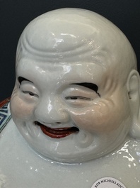 A Chinese famille rose Buddha, Zhu Mao Ji Zao 朱茂記造 mark, Republic
