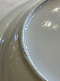 A pair of unusual and fine Chinese Canton famille rose deep dishes, 19th C.