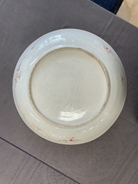 A Chinese famille verte dish with floral design, Kangxi