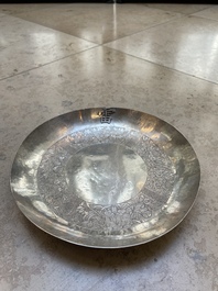 A fine Vietnamese silver bowl and saucer, Lei 雷 mark, 19th C.