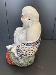 A Chinese famille rose Buddha, Zhu Mao Ji Zao 朱茂記造 mark, Republic