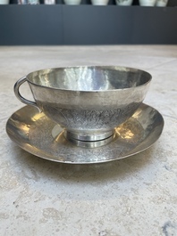 A fine Vietnamese silver bowl and saucer, Lei 雷 mark, 19th C.