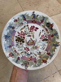Seven fine Chinese Canton famille rose dishes and plates, 19th C.