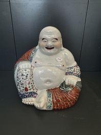 A Chinese famille rose Buddha, Zhu Mao Ji Zao 朱茂記造 mark, Republic