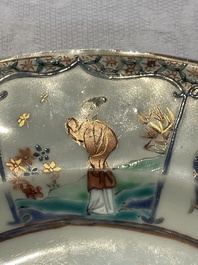 A Dutch-decorated Chinese famille verte armorial 'Provinces' dish with the arms of the province of Zeeland, Kangxi/Yongzheng