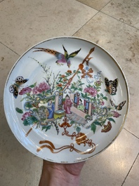 Seven fine Chinese Canton famille rose dishes and plates, 19th C.